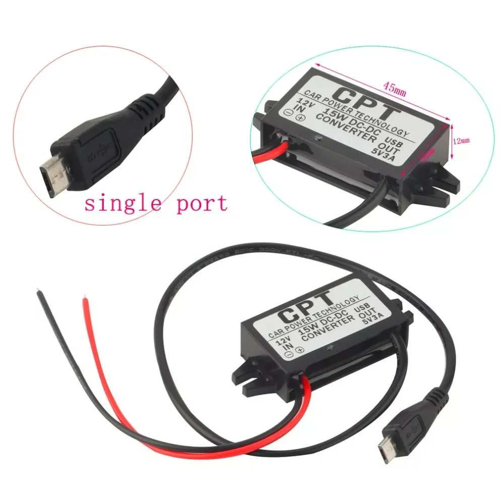 1pc High Quality Car Charger DC Converter Module 12V To 5V 3A 15W with Micro USB Cable Newest
1pc High Quality Car Charger DC Converter Module 12V To 5V 3A 15W with Micro USB Cable Newest