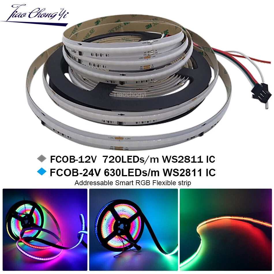 WS2811 IC RGB полноцветная s COB Светодиодная лента 12 В постоянного тока 24 В адресная умная RGB Гибкая высокая плотность цифровой пиксель Dream светильник
WS2811 IC RGB полноцветная s COB Светодиодная лента 12 В постоянного тока 24 В адресная умная RGB Гибкая высокая плотность цифровой пиксель Dream светильник