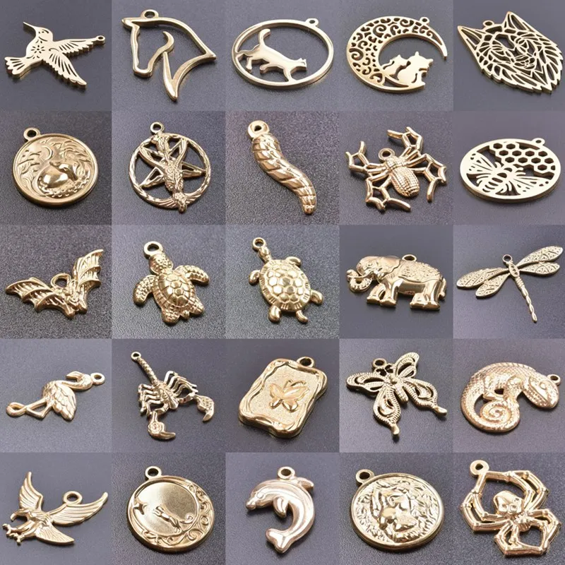 Animal Series Gold Color Stainless Steel Charm Pendants For Jewelry Making Bulk Dragonfly Elephant Butterfly Charm Chic Supplies
Animal Series Gold Color Stainless Steel Charm Pendants For Jewelry Making Bulk Dragonfly Elephant Butterfly Charm Chic Supplies