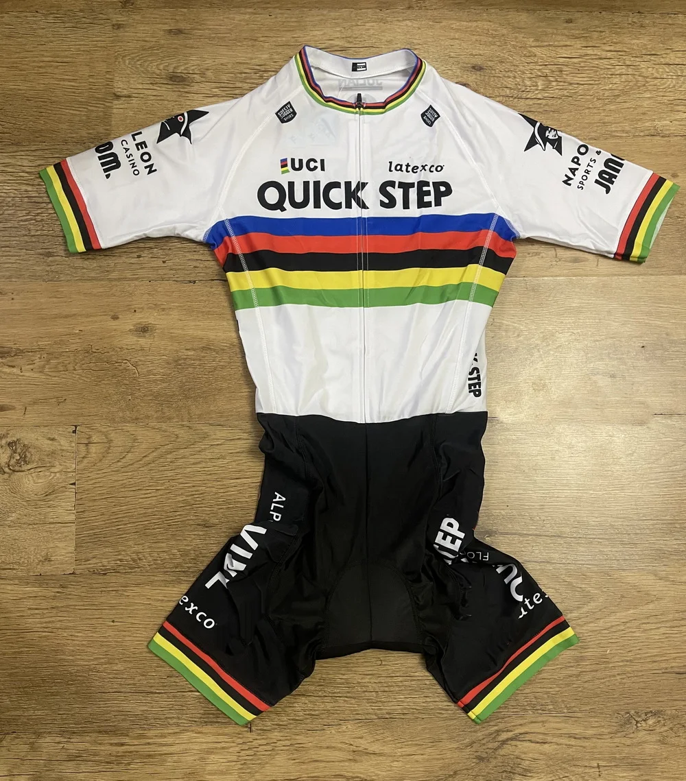 LASER CUT Skinsuit 2022 QUICK STEP TEAM Bodysuit SHORT Cycling Jersey Bike Bicycle Clothing Maillot Ropa Ciclismo
LASER CUT Skinsuit 2022 QUICK STEP TEAM Bodysuit SHORT Cycling Jersey Bike Bicycle Clothing Maillot Ropa Ciclismo