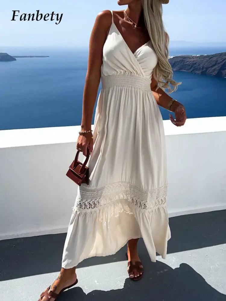 Женское ажурное платье без рукавов, элегантное однотонное длинное платье на бретельках с открытыми плечами и широким подолом вечерние Лето...
Женское ажурное платье без рукавов, элегантное однотонное длинное платье на бретельках с открытыми плечами и широким подолом вечерние Лето...