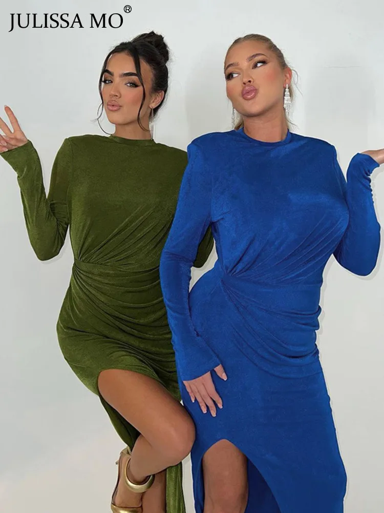 JULISSA MO Sexy Split Slim Round Neck Long Sleeve Midi Dress For Women 2022 Fall Winter Elegant Bodycon Evening Dress Vestido
JULISSA MO Sexy Split Slim Round Neck Long Sleeve Midi Dress For Women 2022 Fall Winter Elegant Bodycon Evening Dress Vestido