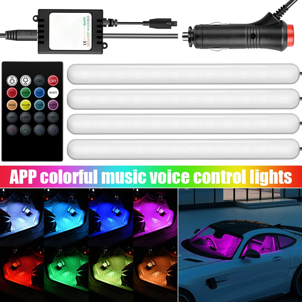 Car Atmosphere Light Strips LED Car Foot Light RGB Color Changing APP Remote Control Voice Control Interior Decorative Lights
Car Atmosphere Light Strips LED Car Foot Light RGB Color Changing APP Remote Control Voice Control Interior Decorative Lights