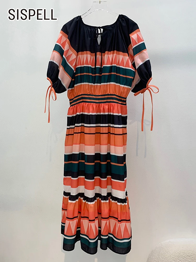 SISPELL Hit Color Folds Dresses For Women Round Neck Short Sleeve High Waist Striped Fashion Mid Dress Female Spring 2023 Style
SISPELL Hit Color Folds Dresses For Women Round Neck Short Sleeve High Waist Striped Fashion Mid Dress Female Spring 2023 Style