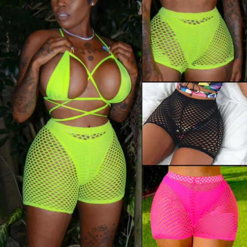 Women's Sexy Shorts See Through Fishnet Shorts Leggings Mesh Pants Cycling Bikini Cover Up Women Clothing Beachwear Barthing
Women's Sexy Shorts See Through Fishnet Shorts Leggings Mesh Pants Cycling Bikini Cover Up Women Clothing Beachwear Barthing