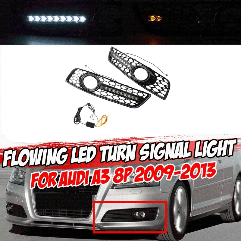 A Pair Honeycomb Bumper Fog Light Grill Grille With LED DRL For - A3 8P 2009-2013 8P0807682D 8P0807681D
A Pair Honeycomb Bumper Fog Light Grill Grille With LED DRL For - A3 8P 2009-2013 8P0807682D 8P0807681D