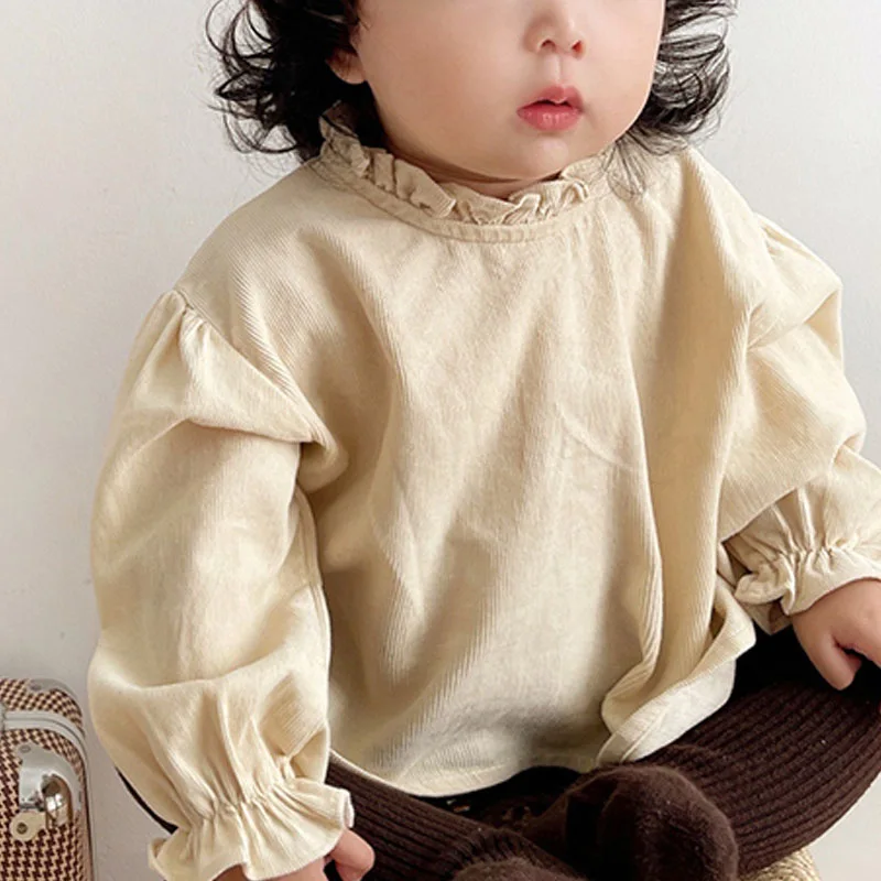 Girls Baby Korean Version Spring New Tops Western-style Sweet Lace Neckline Bud Cuffs Corduroy Shirt kids clothing
Girls Baby Korean Version Spring New Tops Western-style Sweet Lace Neckline Bud Cuffs Corduroy Shirt kids clothing