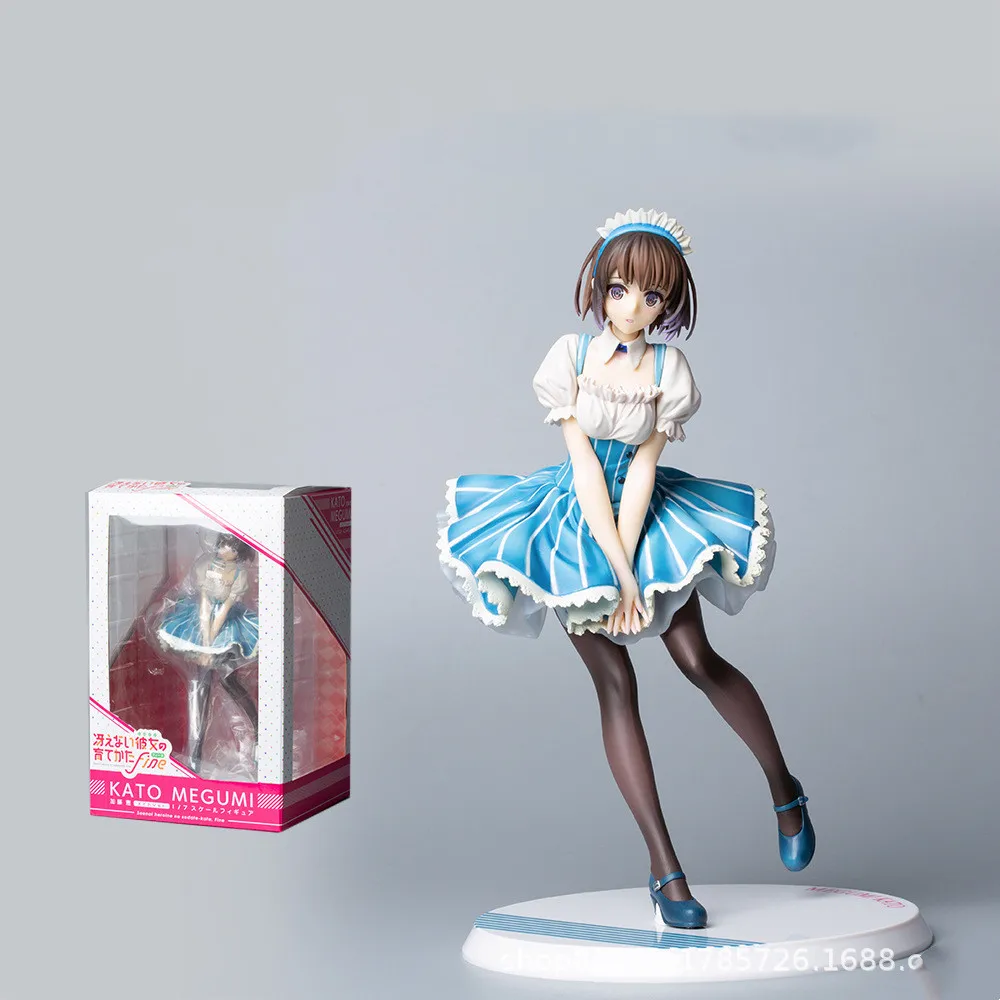 

Boxed 24CM Anime Saenai Kanojo no Sodatekata Blessing Flowers Megumi Kato Sexy Maid Costume PVC figure Model toys gifts