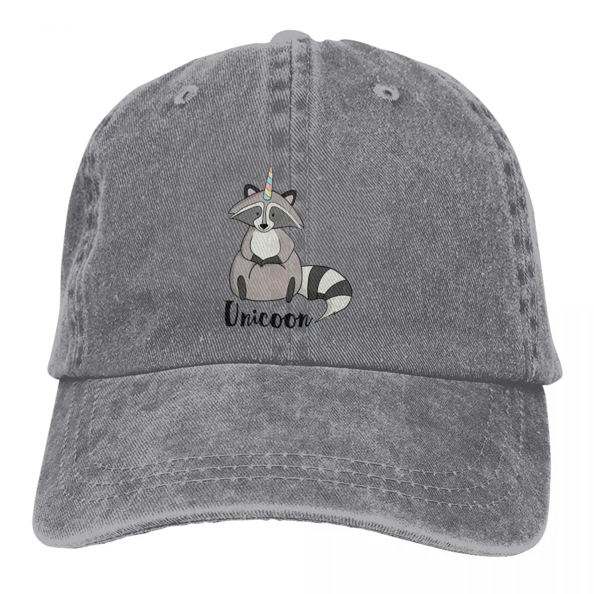 

Washed Men's Baseball Cap Funny Raccoon With Unicorn Horn Trucker Snapback Caps Dad Hat Raccoon Cute Animal Golf Hats