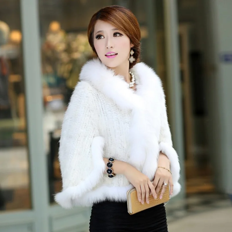 WXIBEI 2022 New Winter Genuine Knit Mink Fur Solid Color Shawl Poncho With Fox Trimming Real mink fur jacket Fashion Women FC008
WXIBEI 2022 New Winter Genuine Knit Mink Fur Solid Color Shawl Poncho With Fox Trimming Real mink fur jacket Fashion Women FC008
