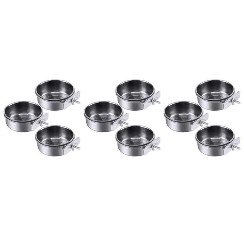 9-Piece Bird Feeder Cup Stainless Steel Parrot Feeder Cup Animal Cage Water Food Bowl S 
9-Piece Bird Feeder Cup Stainless Steel Parrot Feeder Cup Animal Cage Water Food Bowl S