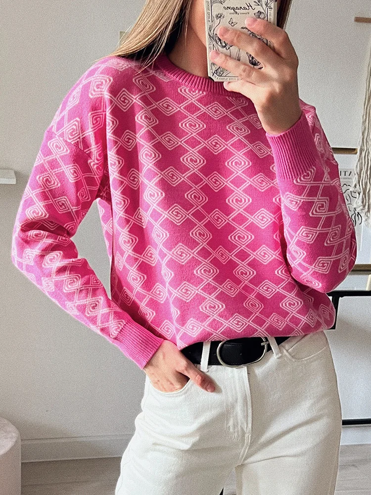 Geomastric Knit Womens Sweaters Autumn Winter O Neck Female Jumper Fashion Cozy Christmas Pullover Sweater Pull Outfits
Geomastric Knit Womens Sweaters Autumn Winter O Neck Female Jumper Fashion Cozy Christmas Pullover Sweater Pull Outfits