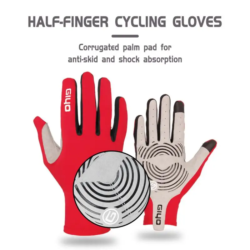 

Giyo Wind Breaking Cycling Full Finger Gloves Touch Screen Anti-slip Bicycle Lycra Fabric Mittens Bicicleta Road Bike Long Glove