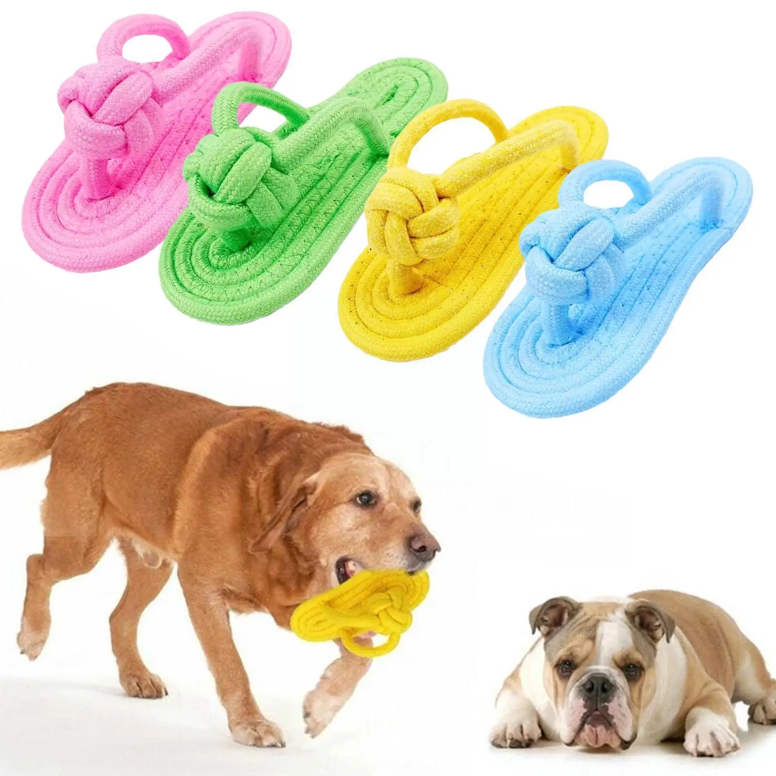 Colorful Cotton Rope Slippers Pet Toy Bite Resistant Molar Bite Toy Dog Toys Puppy Supplies Resistant Pet Chew Toys Multico D6H6
Colorful Cotton Rope Slippers Pet Toy Bite Resistant Molar Bite Toy Dog Toys Puppy Supplies Resistant Pet Chew Toys Multico D6H6