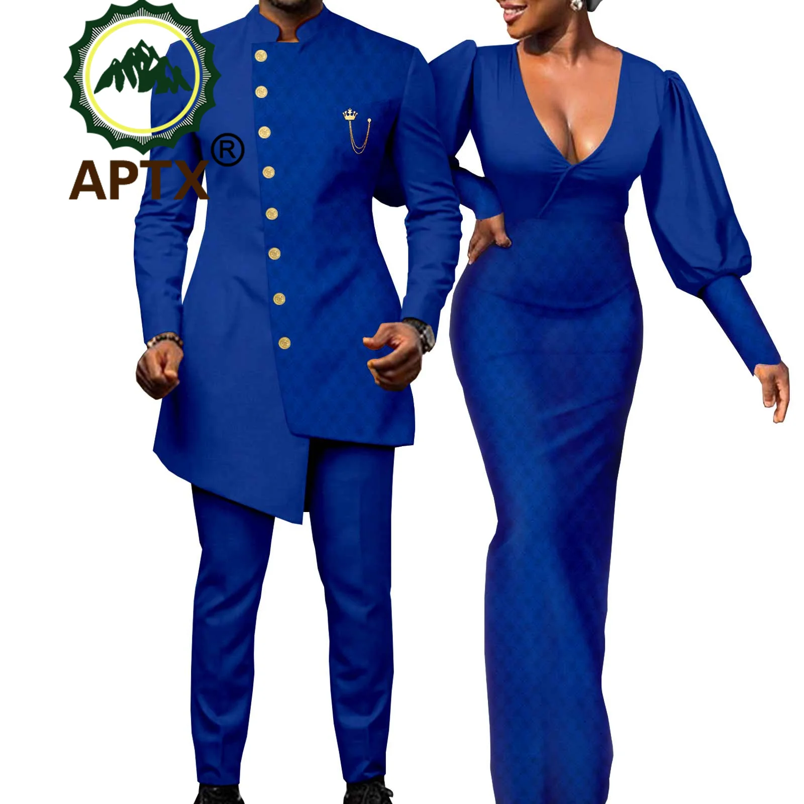 African Couple Clothes for Men Single Breasted Jacket with Trousers Suits Sets Match Women Maxi Dresses Lover Party Wear Y22C020
African Couple Clothes for Men Single Breasted Jacket with Trousers Suits Sets Match Women Maxi Dresses Lover Party Wear Y22C020