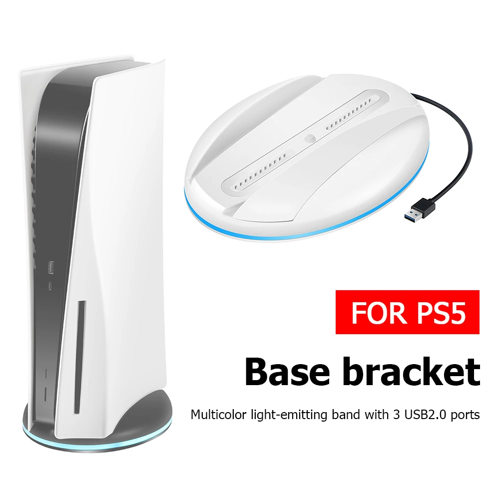 Светодиодная подставка для PS5, вертикальная и горизонтальная осветительная консоль с 3 USB-портами, аксессуары для PS5
Светодиодная подставка для PS5, вертикальная и горизонтальная осветительная консоль с 3 USB-портами, аксессуары для PS5