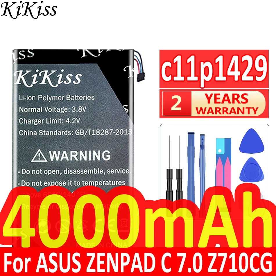 4000mAh KiKiss Powerful Battery C11p1429 for ASUS ZENPAD C 7.0 C7.0 Z170MG Z710CG Z710C P01Z P01Y Z170C
4000mAh KiKiss Powerful Battery C11p1429 for ASUS ZENPAD C 7.0 C7.0 Z170MG Z710CG Z710C P01Z P01Y Z170C