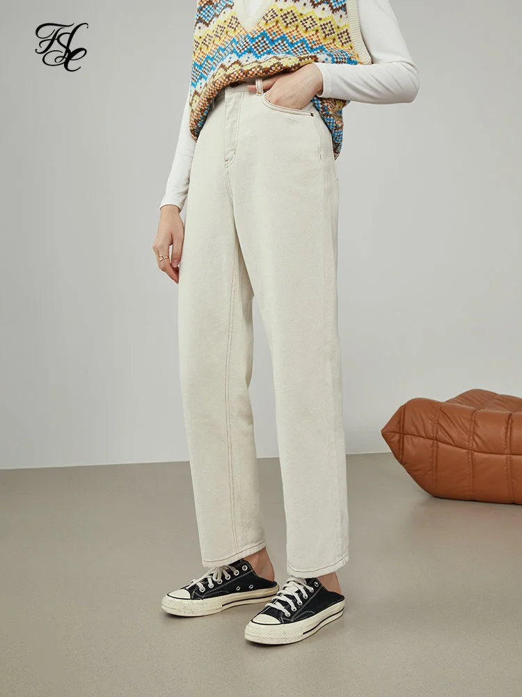 Women's White Straight Leg Pants Thick Cotton Jean 2023 Winter High Waist Black Retro Cropped Trousers Women Jeans
Women's White Straight Leg Pants Thick Cotton Jean 2023 Winter High Waist Black Retro Cropped Trousers Women Jeans