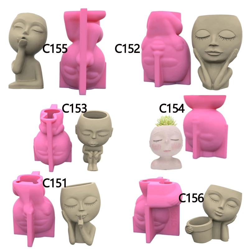 Flower Pot Silicone Molds DIY Big for Head for Doll Planter Epoxy Casting Mold for Handmade Craft Casting Succulent Plan
Flower Pot Silicone Molds DIY Big for Head for Doll Planter Epoxy Casting Mold for Handmade Craft Casting Succulent Plan
