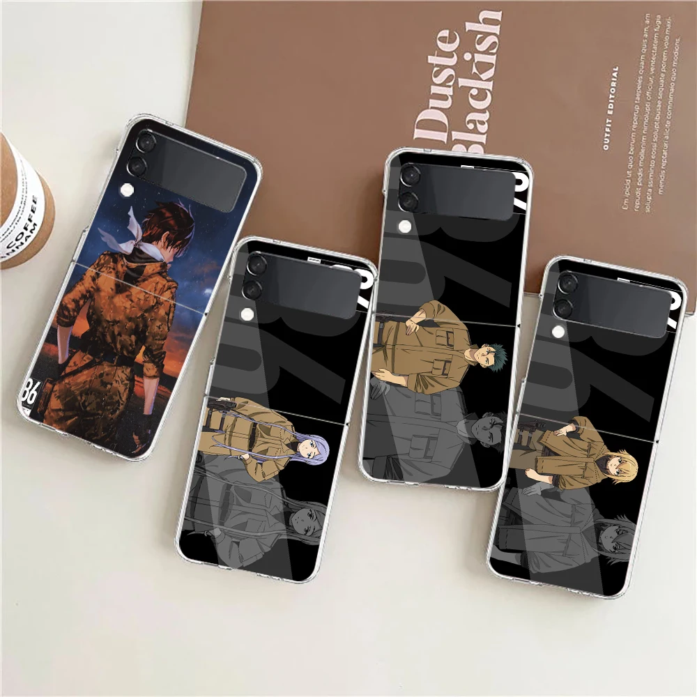 86 Eighty Six Anime ZFlip4 ZFlip3 Phone Case For Samsung Z Flip 3 Transparent Hard Shell Z Flip 4 Galaxy Cover ZFlip 5G Folding 
86 Eighty Six Anime ZFlip4 ZFlip3 Phone Case For Samsung Z Flip 3 Transparent Hard Shell Z Flip 4 Galaxy Cover ZFlip 5G Folding