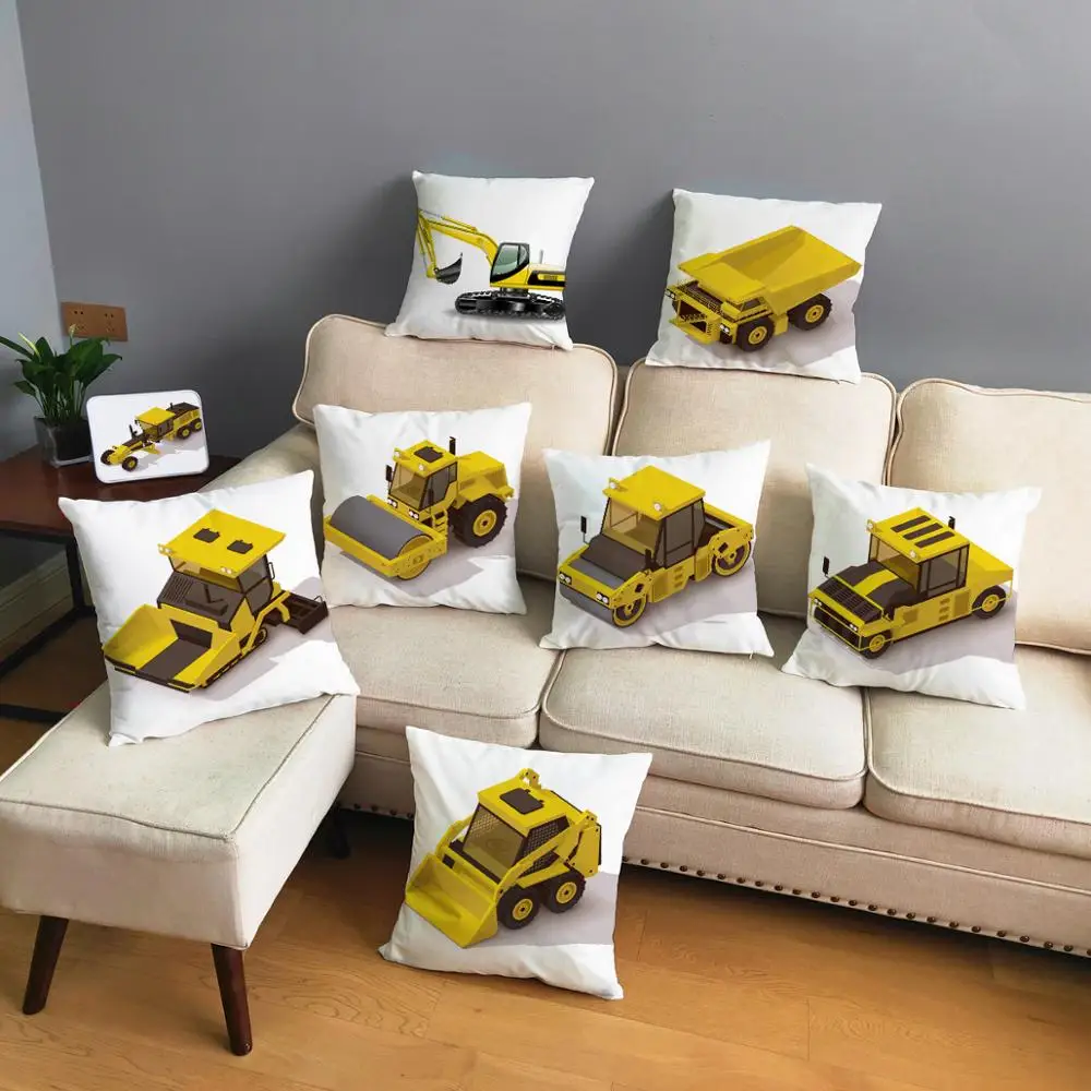 Cartoon Excavator Bulldozer Car Pattern Print Cushion Cover Peach Skin Pillowcase Home Decor Pillowcase
Cartoon Excavator Bulldozer Car Pattern Print Cushion Cover Peach Skin Pillowcase Home Decor Pillowcase