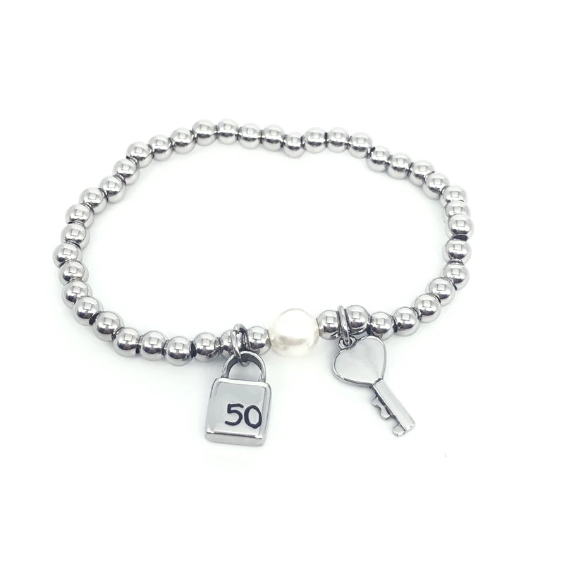 Fashion 6mm Stainless Steel Heart Lock Key Brand Pendant Pearl Bracelet Beads Chain UNO Jewelry For Women Men
Fashion 6mm Stainless Steel Heart Lock Key Brand Pendant Pearl Bracelet Beads Chain UNO Jewelry For Women Men