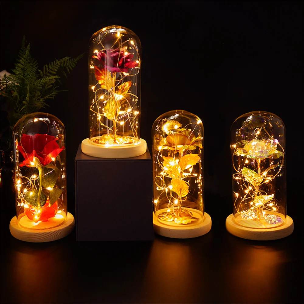 2022 LED Enchanted Galaxy Rose Eternal 24K Gold Foil Flower with Fairy String Lights In Dome for Christmas Valentine's Day Gift
2022 LED Enchanted Galaxy Rose Eternal 24K Gold Foil Flower with Fairy String Lights In Dome for Christmas Valentine's Day Gift