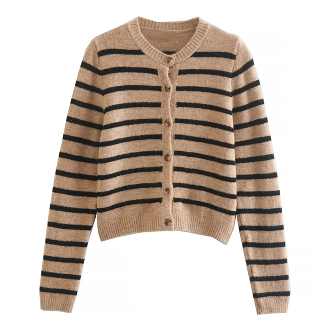 Maxdutti Fashion Vintage Striped Single Breasted Knitted Cardigans Women Autumn Sweaters
Maxdutti Fashion Vintage Striped Single Breasted Knitted Cardigans Women Autumn Sweaters
