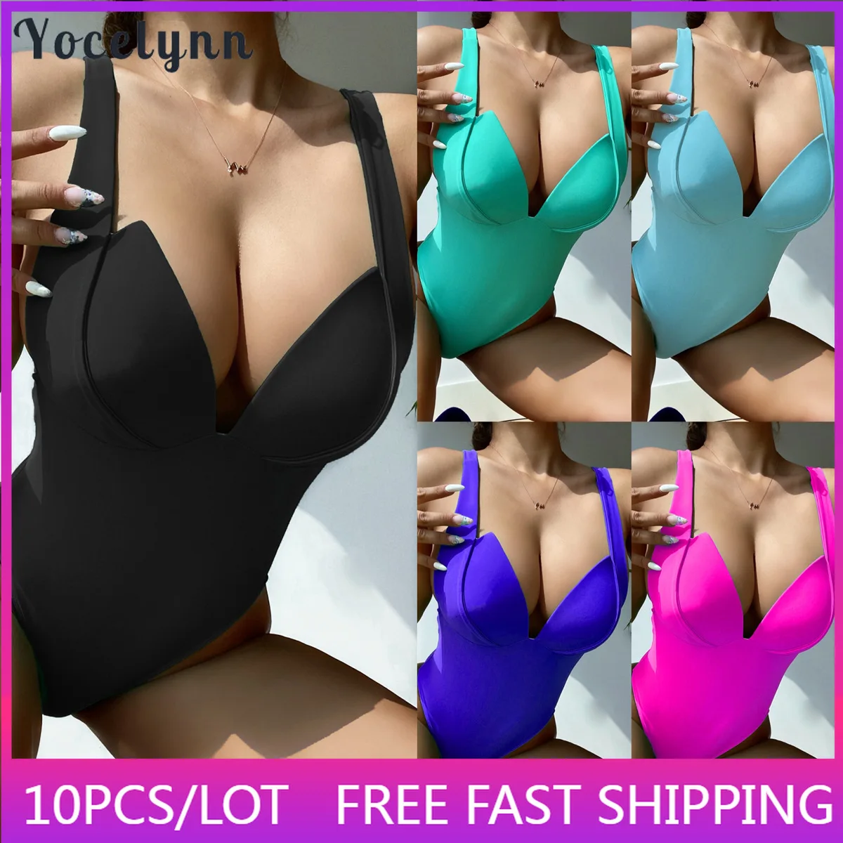 10PCS Wholesale Items Sexy 2022 Push Up One Piece Swimsuit Female V-neck Monokini Bodysuit Solid Beach Bathing Suit
10PCS Wholesale Items Sexy 2022 Push Up One Piece Swimsuit Female V-neck Monokini Bodysuit Solid Beach Bathing Suit