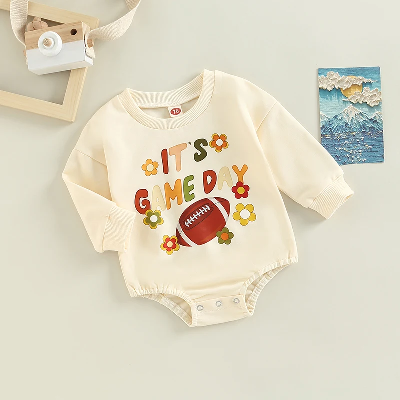 Infant Toddler Baby Girl Football Outfit Game Day Flower Sweatshirt Romper Cute Fall Sweatshirt Jumpsuits Clothes
Infant Toddler Baby Girl Football Outfit Game Day Flower Sweatshirt Romper Cute Fall Sweatshirt Jumpsuits Clothes