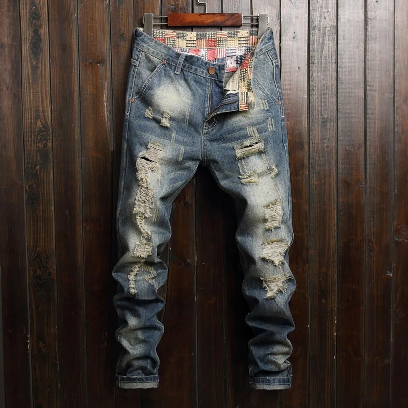2022 Spring Beggar Hole Jeans Men's Personality Retro Tide Brand Casual Fashion Trend Slim Small Straight Pants
2022 Spring Beggar Hole Jeans Men's Personality Retro Tide Brand Casual Fashion Trend Slim Small Straight Pants