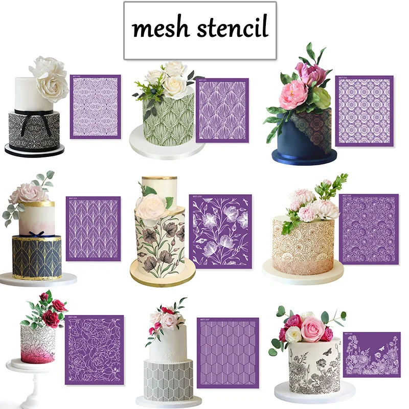 Diamond-shaped Rose Butterfly Pattern Cloth Pattern Fondant Cake Baking Edge Spray Mold Mesh Stencil Baking Tools for Cakes
Diamond-shaped Rose Butterfly Pattern Cloth Pattern Fondant Cake Baking Edge Spray Mold Mesh Stencil Baking Tools for Cakes