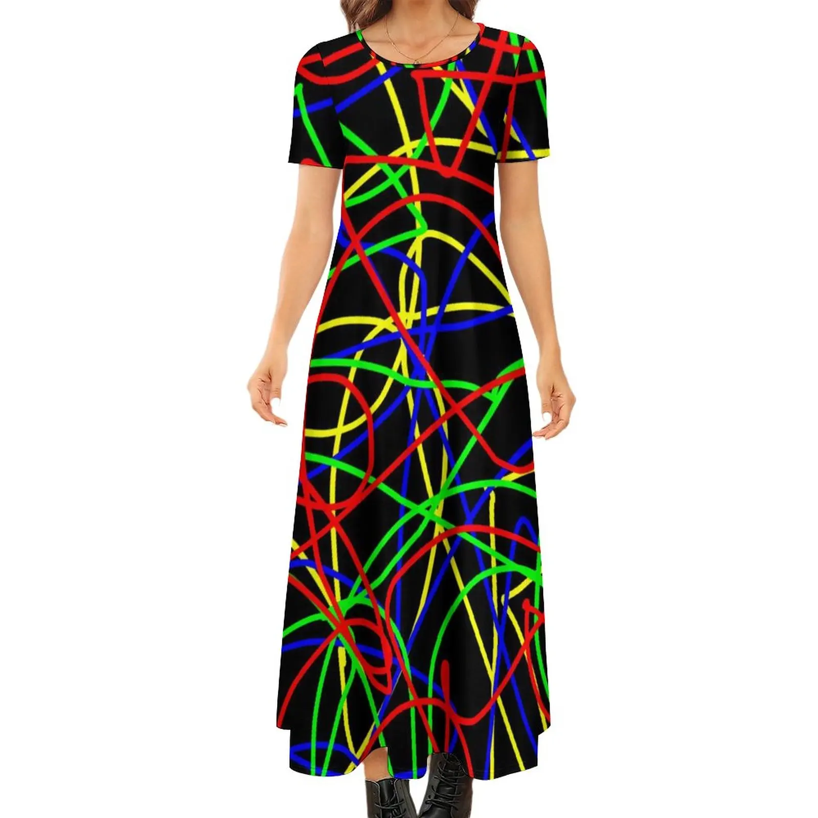 Vintage 80S Aesthetic Dress Crazy Colorful Squiggles Funny Bohemia Long Dresses Woman Cute Maxi Dress Birthday Present
Vintage 80S Aesthetic Dress Crazy Colorful Squiggles Funny Bohemia Long Dresses Woman Cute Maxi Dress Birthday Present