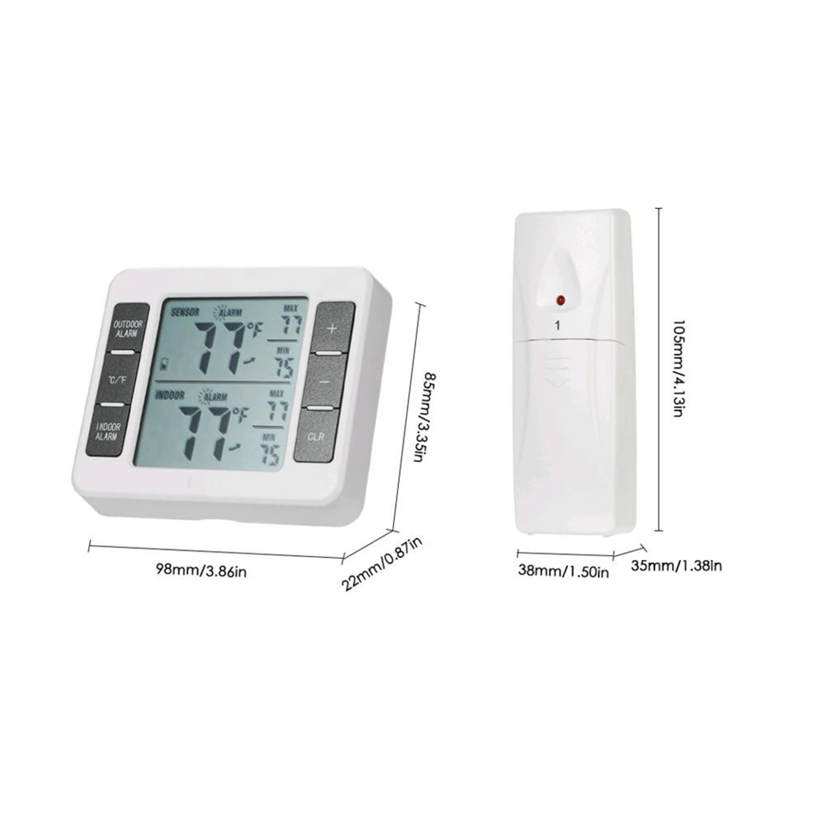 Portable Digital Thermometer Indoor Wireless Thermometer Temperature Alarm Function for Indoor and Outdoor
Portable Digital Thermometer Indoor Wireless Thermometer Temperature Alarm Function for Indoor and Outdoor