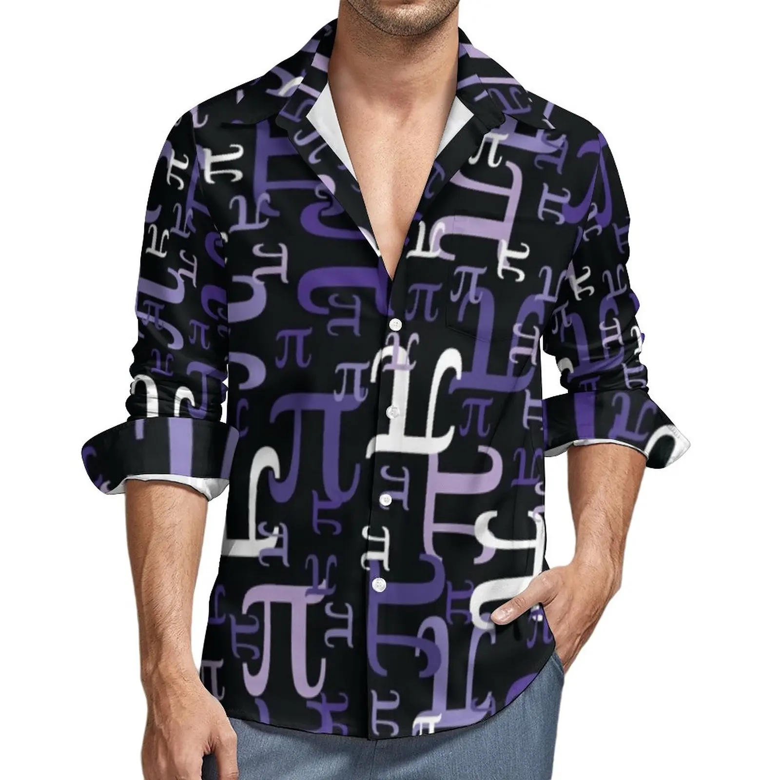 Purple Math Print Shirt Spring Pieces of Pi Casual Shirts Man Fashion Blouses Long Sleeve Printed Y2K Tops 3XL 4XL
Purple Math Print Shirt Spring Pieces of Pi Casual Shirts Man Fashion Blouses Long Sleeve Printed Y2K Tops 3XL 4XL