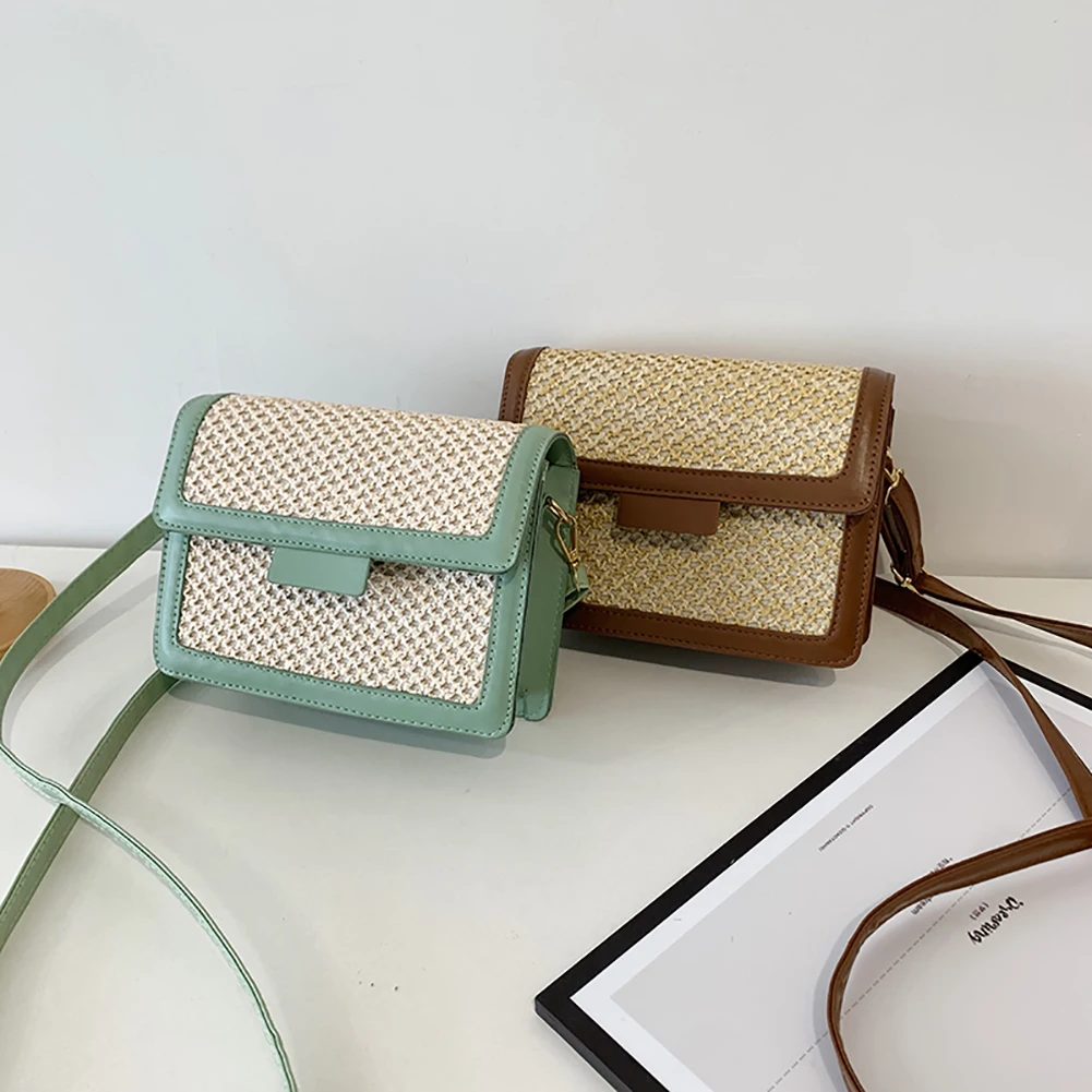 Female Square Woven PU Messenger Purse Bag Fashion Handmade Straw Crossbody Bag Casual Travel Handbags for Women
Female Square Woven PU Messenger Purse Bag Fashion Handmade Straw Crossbody Bag Casual Travel Handbags for Women