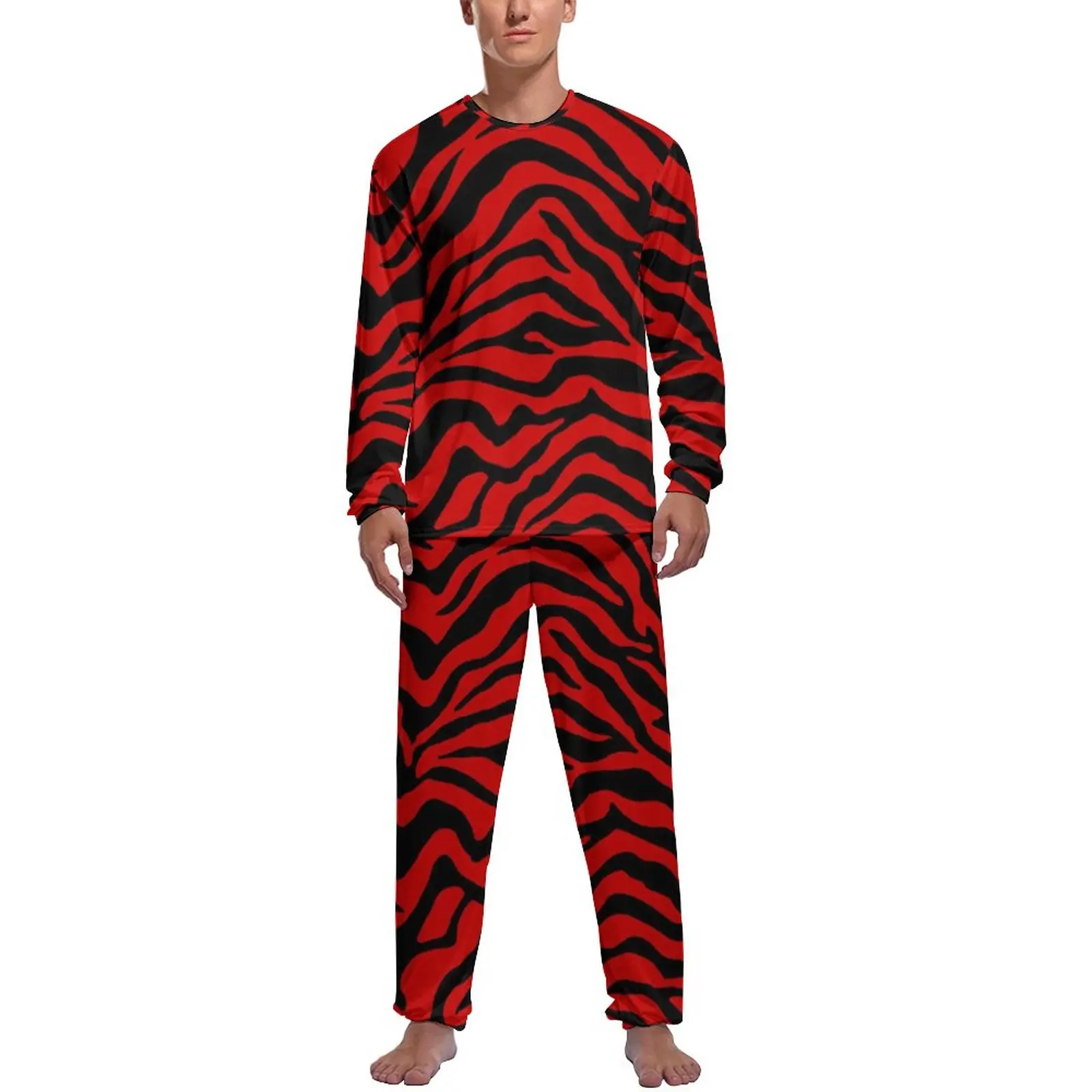 Black Red Zebra Stripe Pajamas Men Animal Print Novelty Retro Nightwear Autumn Long Sleeve 2 Pieces Casual Design Pajamas Set
Black Red Zebra Stripe Pajamas Men Animal Print Novelty Retro Nightwear Autumn Long Sleeve 2 Pieces Casual Design Pajamas Set