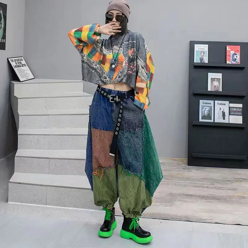 Loose 2023 Spring New Fashion Ladies Vintage Tops And Baggy Pants Womens Hiphop Street Denim Two Pieces Sets Plus Size XC135
Loose 2023 Spring New Fashion Ladies Vintage Tops And Baggy Pants Womens Hiphop Street Denim Two Pieces Sets Plus Size XC135