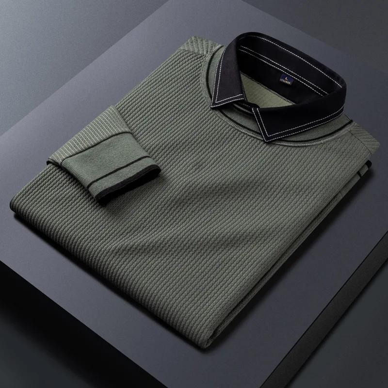 Autumn Shirt Neck Sweatshirt Men's Long Sleeve T-Shirt Korean Version of The Trend Slim Autumn False Two-piece Bottoming Shirts
Autumn Shirt Neck Sweatshirt Men's Long Sleeve T-Shirt Korean Version of The Trend Slim Autumn False Two-piece Bottoming Shirts