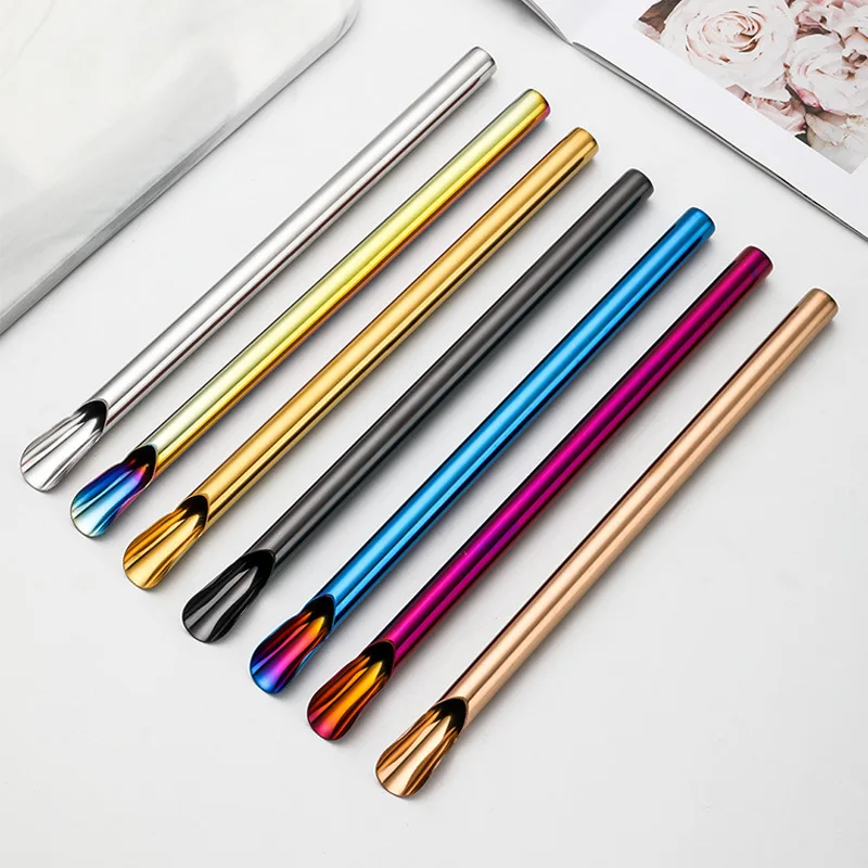 Convenient Reusable Stainless Straw Spoon Durability Drinking Straw Stainless Steel Stirring Spoon Creative
Convenient Reusable Stainless Straw Spoon Durability Drinking Straw Stainless Steel Stirring Spoon Creative
