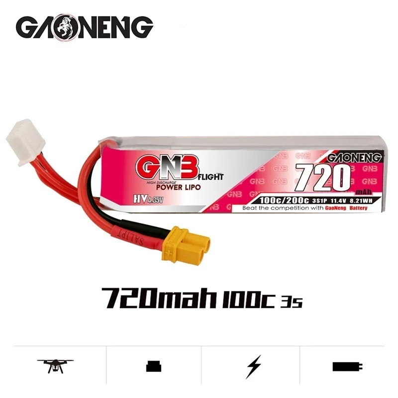 1/3/5 шт. GAONENG GNB 720 мАч 3S HV литий-полимерная батарея, штепсельная вилка 100C/200C для радиоуправляемого Tinywhoop FPV, комплект рамок для гоночного дрона, батарея 11,4 в 
1/3/5 шт. GAONENG GNB 720 мАч 3S HV литий-полимерная батарея, штепсельная вилка 100C/200C для радиоуправляемого Tinywhoop FPV, комплект рамок для гоночного дрона, батарея 11,4 в