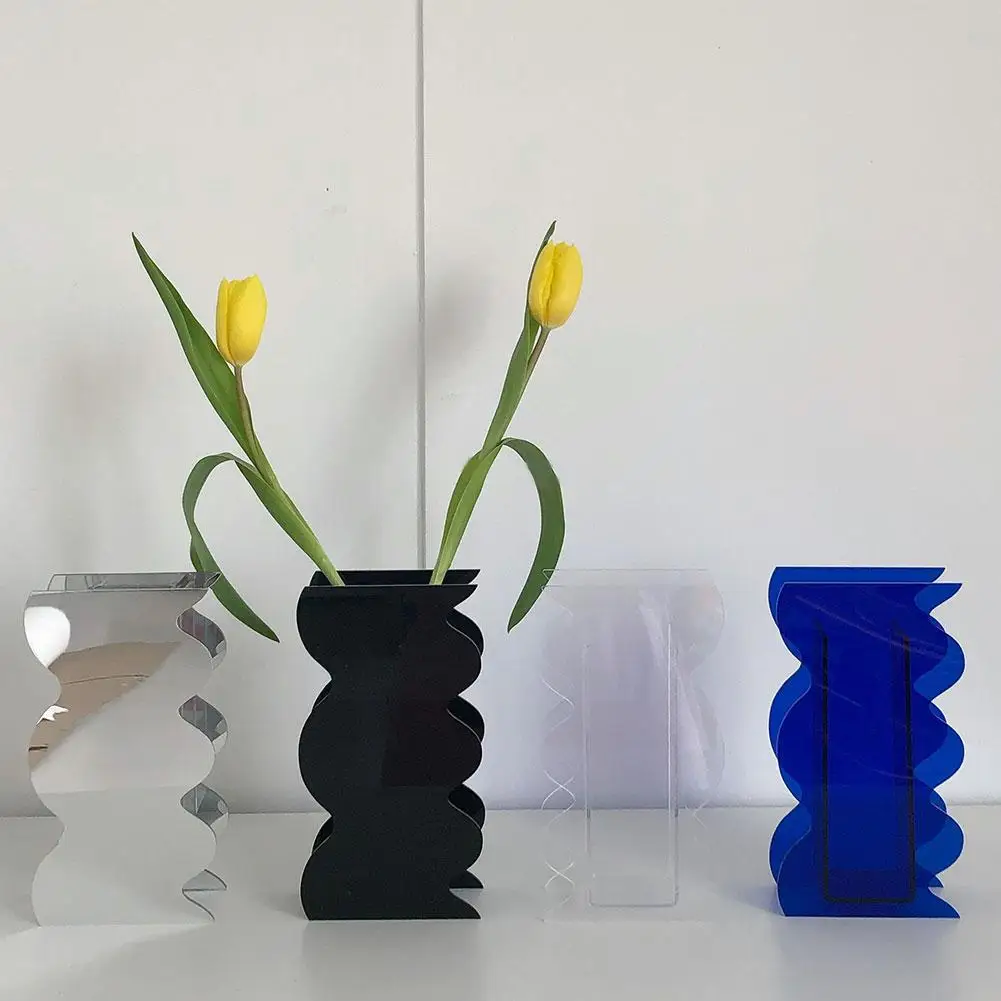 Design Acrylic Mirror Vase Abstract Art Deco Wave Shape Modern Ornament Home Tabletop Decor Decoration Home Flower C8x7
Design Acrylic Mirror Vase Abstract Art Deco Wave Shape Modern Ornament Home Tabletop Decor Decoration Home Flower C8x7