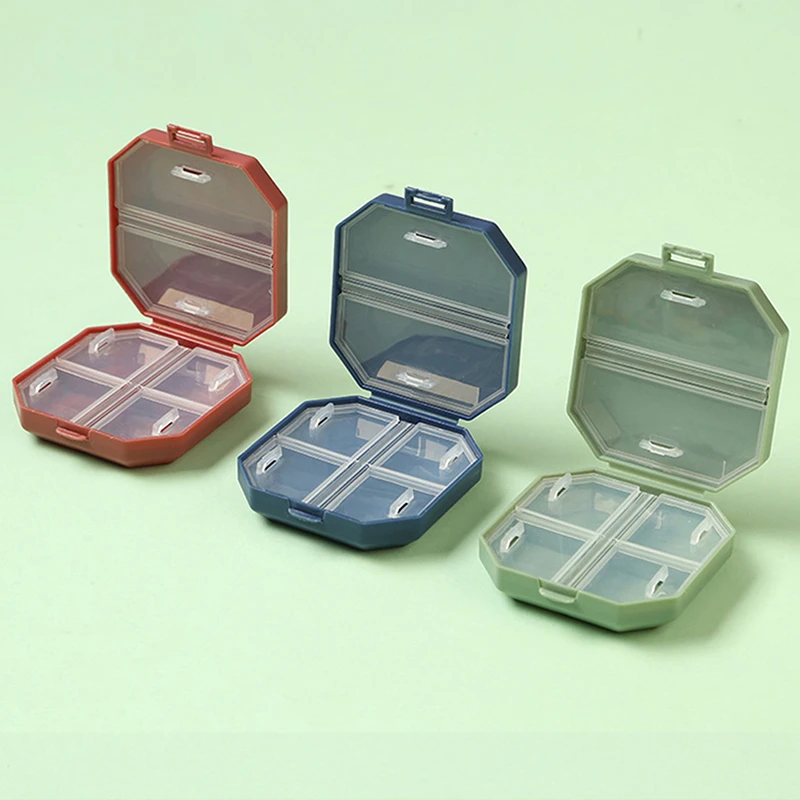 

Mini Portable Pill Organizer Case 6 Grid Compartment Travel Pillbox Nordic Style Dispenser Medicine Boxes Dispensing Medical Kit