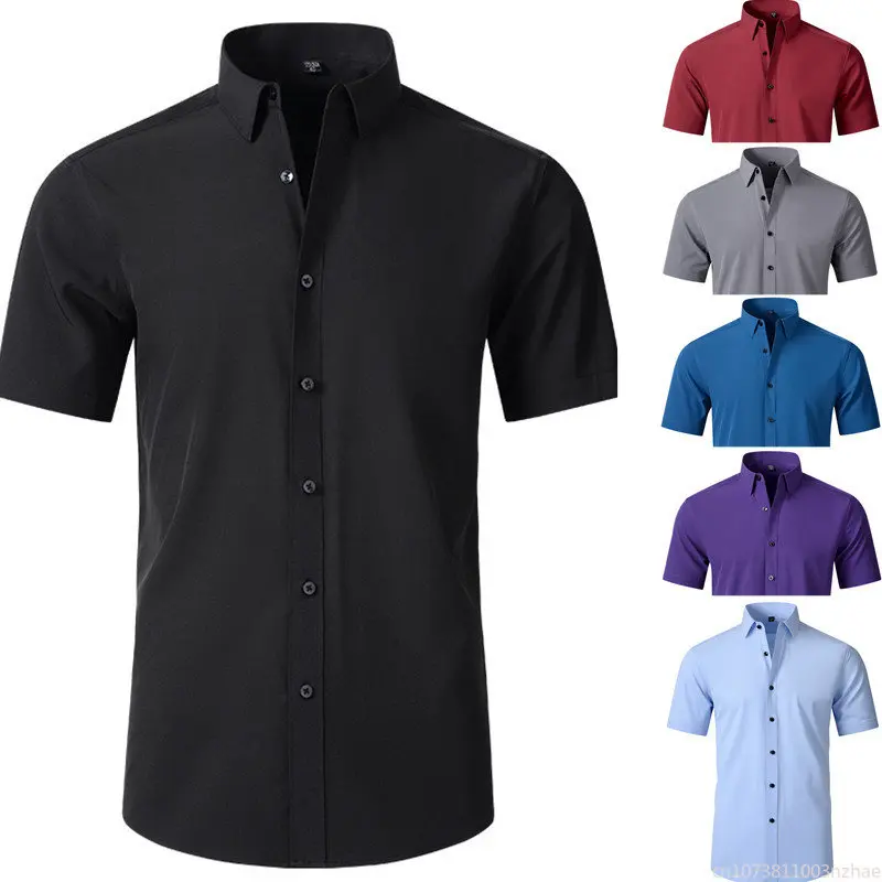 New Four Sided Spring Shirt Men's Short Sleeve Cardigan Button Shirt Top Business Fashion Casual Men's Clothing Shirts for Men
New Four Sided Spring Shirt Men's Short Sleeve Cardigan Button Shirt Top Business Fashion Casual Men's Clothing Shirts for Men