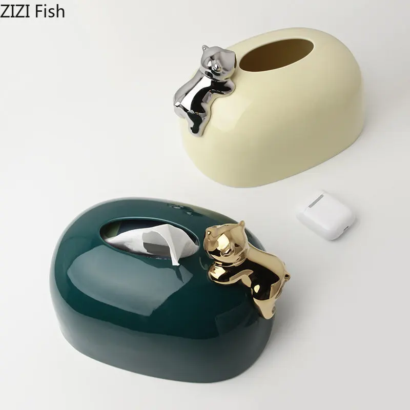 

Маленькая медведь, декоративное искусственное серебряное бумажное полотенце в стиле минимализма, искусственный кофейный столик, коробки, Современный домашний декор