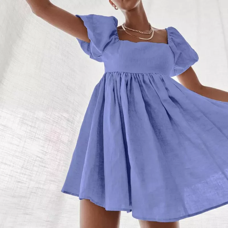 GCAROL Summer Spring Women Puff Sleeve A-Line Dress Square Collar High Waisted Cotton Linen Doll Princess Party Dress
GCAROL Summer Spring Women Puff Sleeve A-Line Dress Square Collar High Waisted Cotton Linen Doll Princess Party Dress
