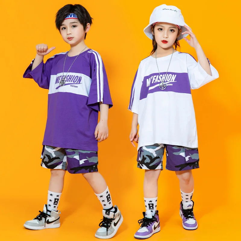 Kids Hip Hop Purple T-shirt Street Dance Camouflage Cargo Shorts Boys Summer Clothes Sets Girls Streetwear Child Jazz Costumes
Kids Hip Hop Purple T-shirt Street Dance Camouflage Cargo Shorts Boys Summer Clothes Sets Girls Streetwear Child Jazz Costumes