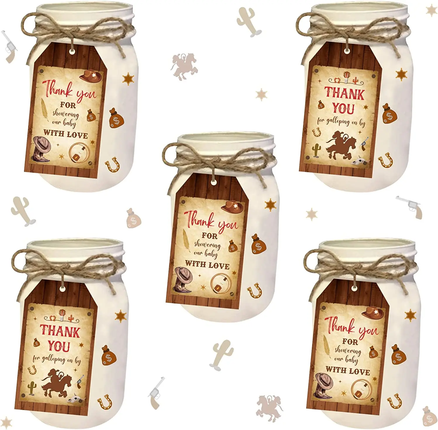 100PCS Cowboy Thank You Gift Tags Baby Shower Decorations for Boy Western Cowboy Party Favor Tags for Birthday Party Supplies
100PCS Cowboy Thank You Gift Tags Baby Shower Decorations for Boy Western Cowboy Party Favor Tags for Birthday Party Supplies
