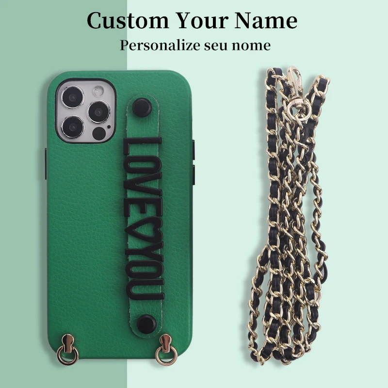 Custom Name Logo Gold Letters Pebble Leather Adjustable Lanyard Phone Case For iPhone 11 12 13Pro Max Phone Personalized Cover
Custom Name Logo Gold Letters Pebble Leather Adjustable Lanyard Phone Case For iPhone 11 12 13Pro Max Phone Personalized Cover