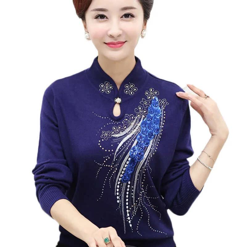 Ladies Cashmere Sweater, Middle Aged Wool Pullover For Autumn Winter Knitting Fashion Loose Temperament Women's Clothing Jacket
Ladies Cashmere Sweater, Middle Aged Wool Pullover For Autumn Winter Knitting Fashion Loose Temperament Women's Clothing Jacket